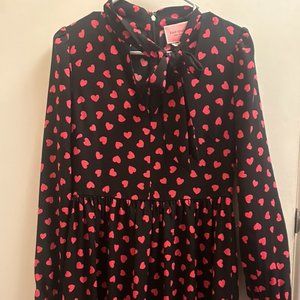 Kate Spade Heartbeat Tie Neck Dress Black and Red Size 4 - NWT